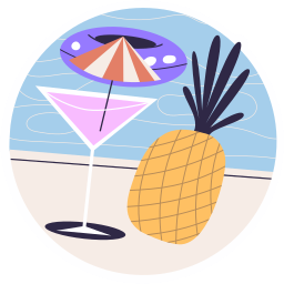 drink, holidays, leisure, people, pineapple, pool party, relax, summer, vacation, free icon, free icons, free svg, free png, svg, icon