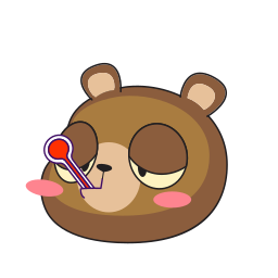 bear, cuddle, cute, expression, face, fever, grizzly, sick, smileys, teddy bear, free icon, free icons, free svg, free png, svg, icon