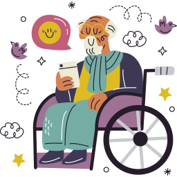 elderly, nursing home, old man, people, smartphone, free icon, free icons, free svg, free png, svg, icon